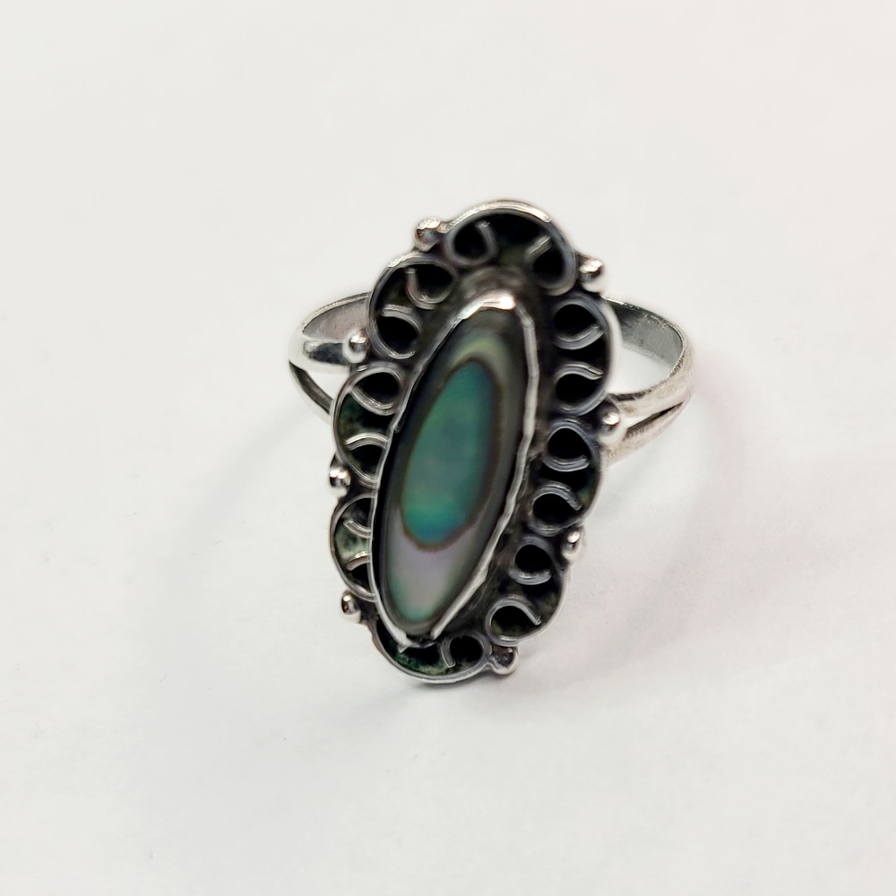 Vintage Sterling Silver Abalone Ring